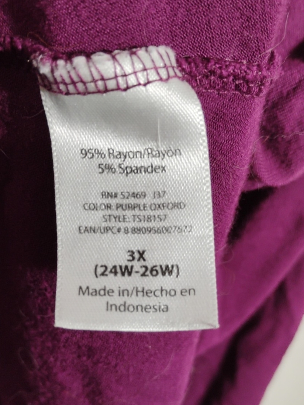 Terra & Sky Cold-Shoulder Scoop Neck Tunic - Plum 3X - Picture 5 of 8